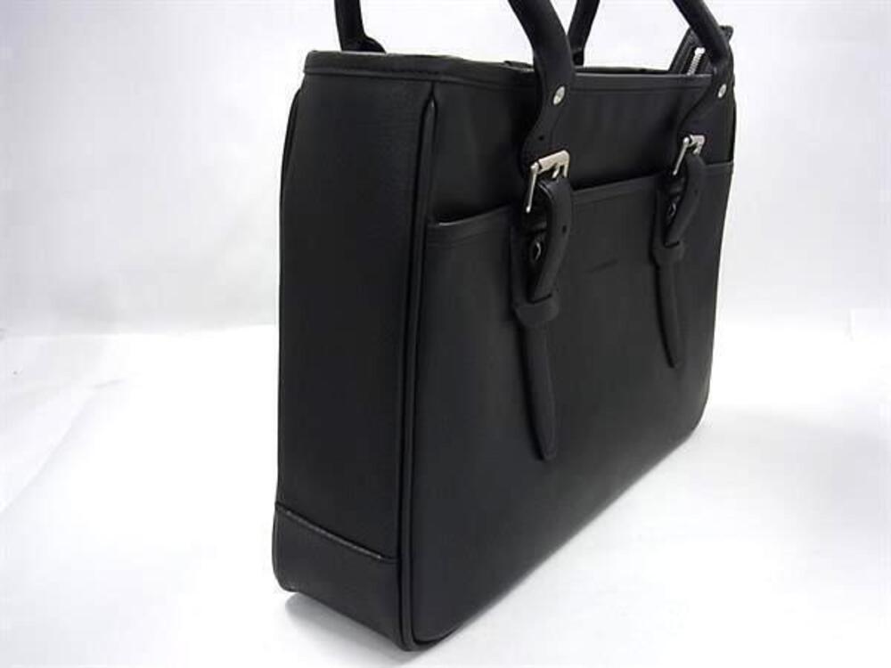 Burberry Black Handbag Briefcase Leather Business Bag Black